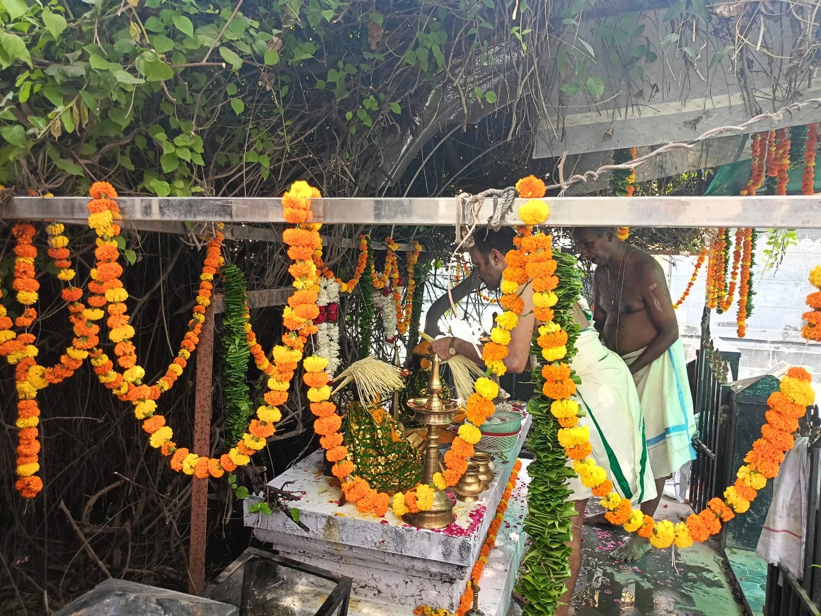 Sanctum sanctorum decorated with lamps