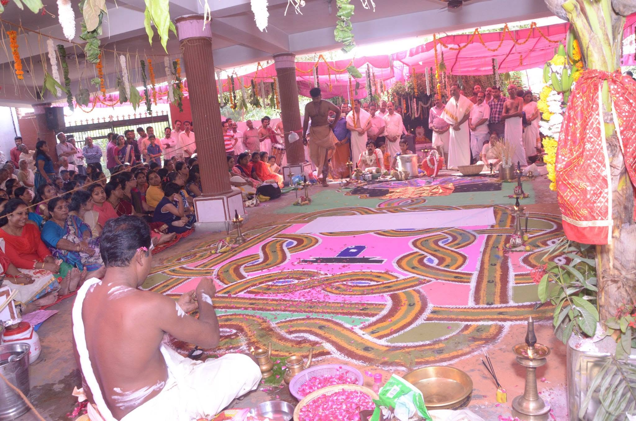 Temple courtyard during festival